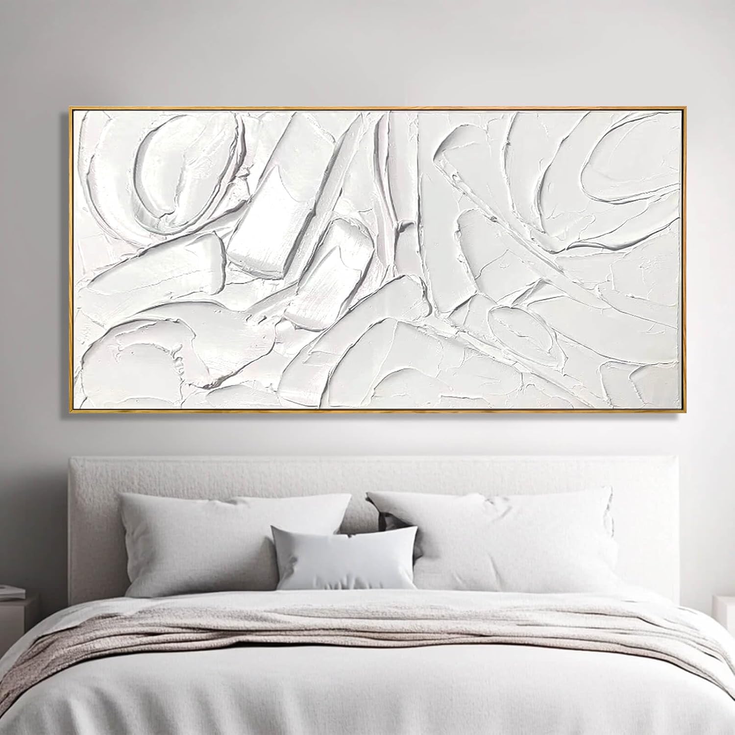 Skiennix Abstract Oil Painting - Framed Canvas Art for Maximalist Decor | 24"x48" Modern Wall Art