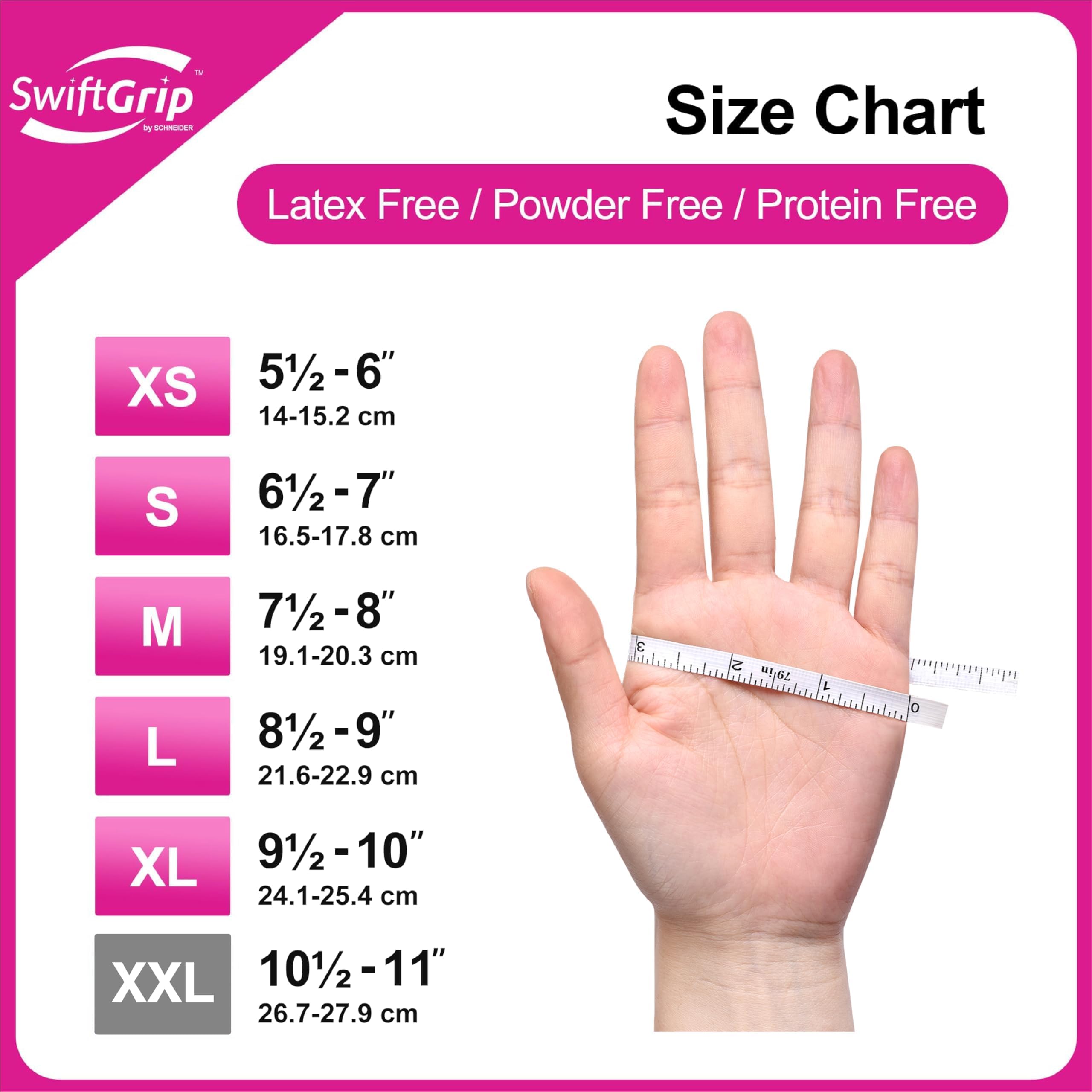 SwiftGrip Pink Gloves Powder-Free Nitrile Gloves, 100ct Box - 3-Mil, Gloves Disposable Latex Free, for Kitchen, Cleaning, Estheticians, Hair Stylist - Pink/Fuchsia(Medium)