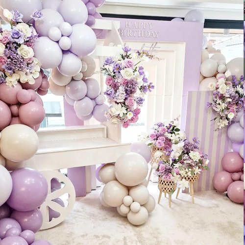 Light Purple Balloons - Double Stuffed Pastel Macaron Lavender | 5-18 Inch Sizes for Boho Party, Baby Shower, Birthday, Weddings