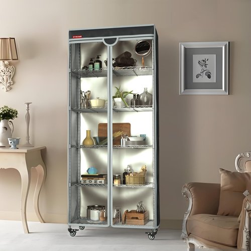 ZYSUOR Rack & Shelf Cover for Storage Shelving, Waterproof & Dustproof Protector with Clear Zipper Front, Fits Wire Shelves 36" L x 14" D x 72" H (Cover Only)