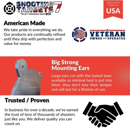 1/4 AR500 Pistol Gong Shooting Targets: Durable, Lightweight Steel Targets for Shooting, Perfect for Pistol Practice, Withstands Spall & Bullet Strikes, Zinc Plated Shooting Targets for The Range