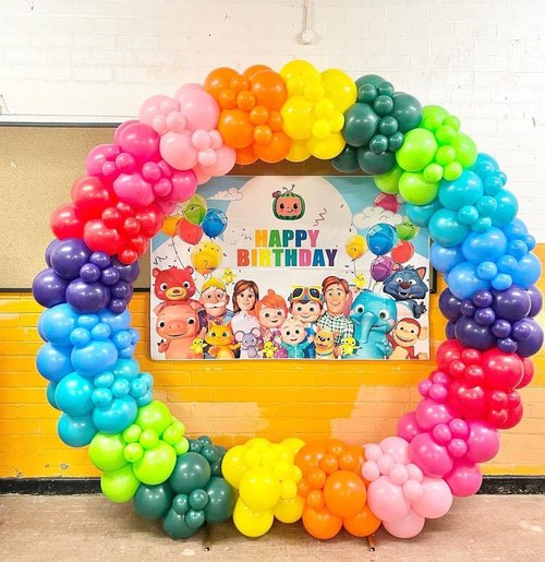 Bezente Rainbow Latex Balloons - 100 Pack with Balloon Tape Strips & Glue Dots for Easy Decorating