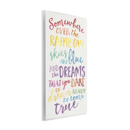 The Kids Room by Stupell Somewhere Over The Rainbow Watercolors Wall Plaque, 10x15, Design by Artist Erica Billups
