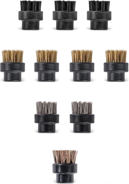 Dupray Small Brushes - Versatile Brass, Horsehair, Nylon & Stainless Steel Cleaning Accessories | Ideal for Grout, Tile, Oven, Car, BBQ, Kitchen & Bathroom (10 Assorted Brushes)
