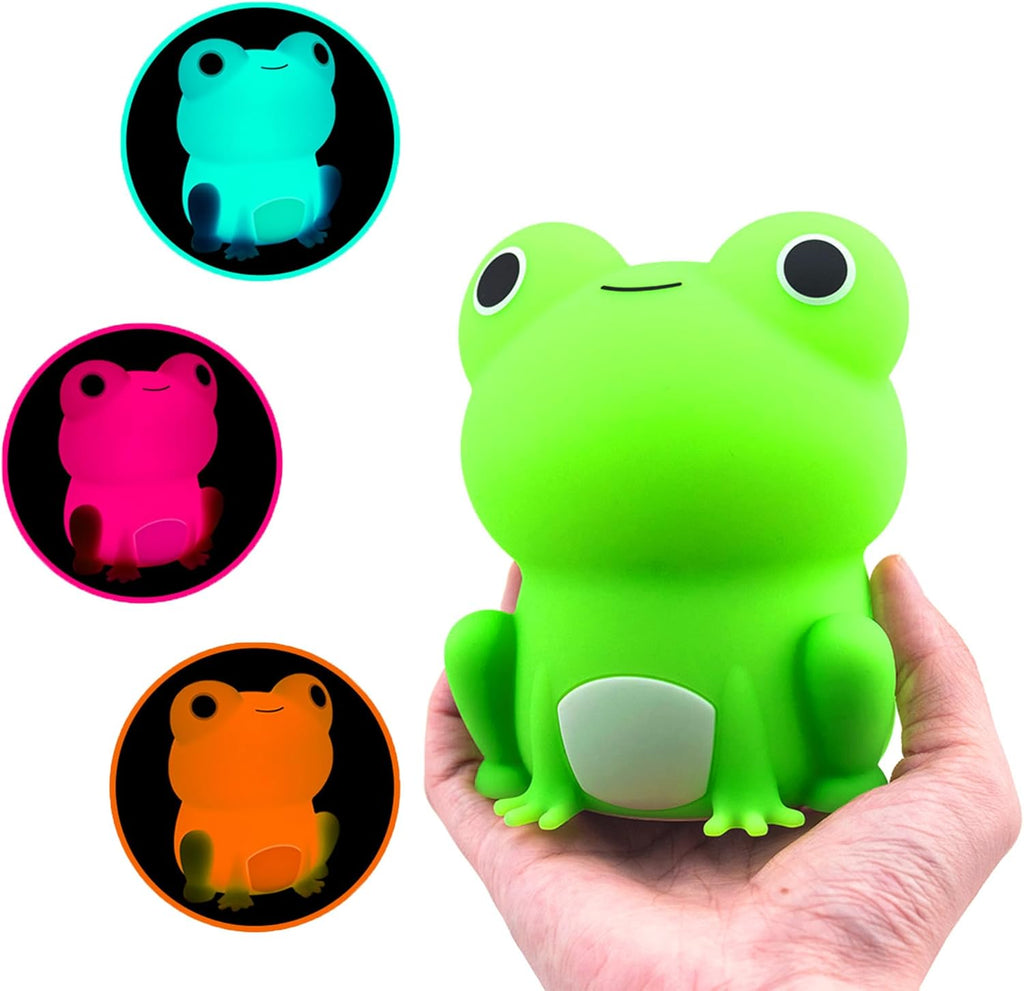 OkiyiD Frog Night Light - Rechargeable Dimmable Bedside Lamp with Touch Control | Portable Kids Gift