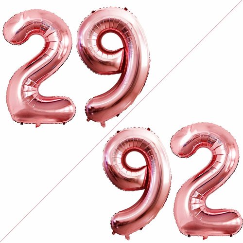 GOER 29th Birthday Balloons - 42 Inch Jumbo Rose Gold Foil Helium Decorations for Celebrations