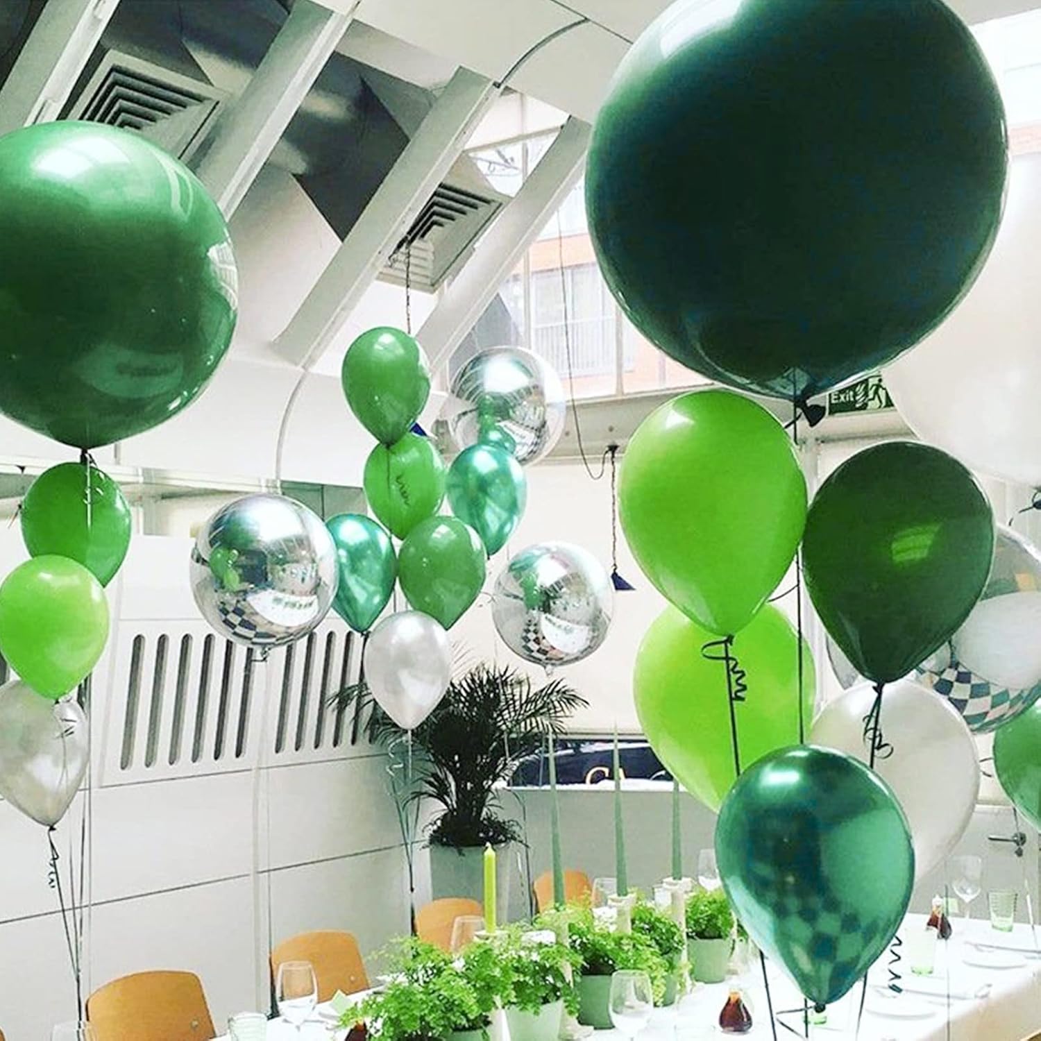 PartyWoo Green Balloons - 36 Inch Latex Helium Balloons for Birthday & Baby Shower Decor | 4pcs