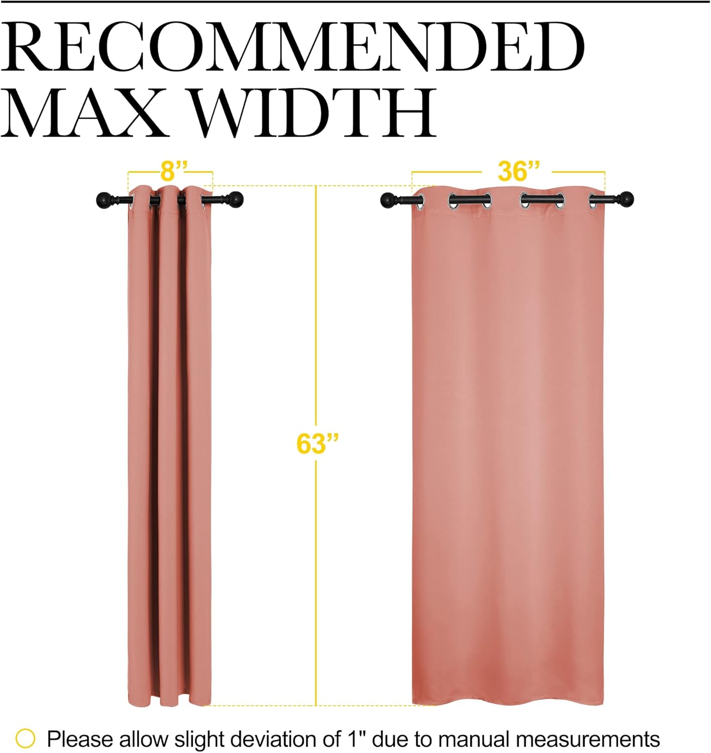 NICETOWN Grommet Blackout Curtains - Light Blocking Draperies for Bedroom & Nursery | Coral, 2 Panels (W42 x L63)