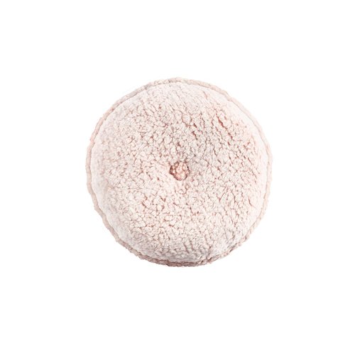 Lush Decor Button Soft Sherpa Decorative Throw Pillow, 15" Round, Blush - Circle Pillow - Blush Pink Throw Pillow - Sherpa Pillow - Soft Fluffy Throw Pillows For Bed, Couch, Or Chair