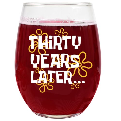 Glassicle Funny 30th Birthday Wine Glass for Women – “30 Years Later” Design – 15oz Stemless Glass – Nostalgic Gift for Her, Retirement Present, Best Friend or Wine Lover Gift