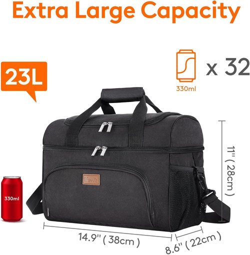 Lifewit Insulated Cooler Bag - Large Leakproof Beach Cooler for 32/48 Cans | Portable Double Layer Ice Chest for Camping & Road Trips