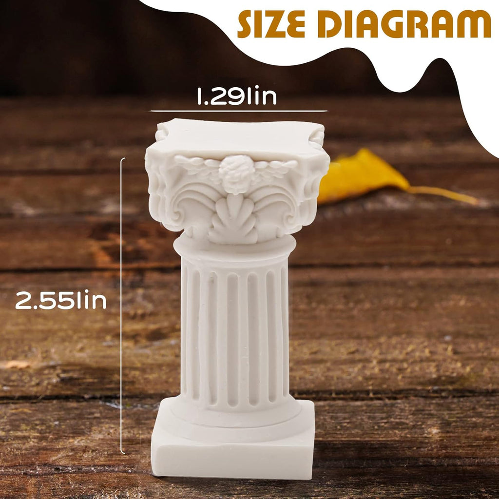 Saihisday Mini Roman Pillar Greek Columns - 5Pcs Christmas Decorations | Resin Statues for Wedding Table, 1.18" x 1.18" x 2.56" (White)