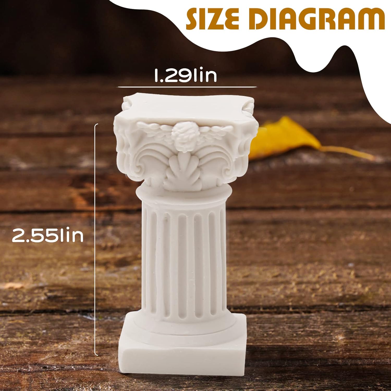 Saihisday Mini Roman Pillar Greek Columns - 5Pcs Christmas Decorations | Resin Statues for Wedding Table, 1.18" x 1.18" x 2.56" (White)