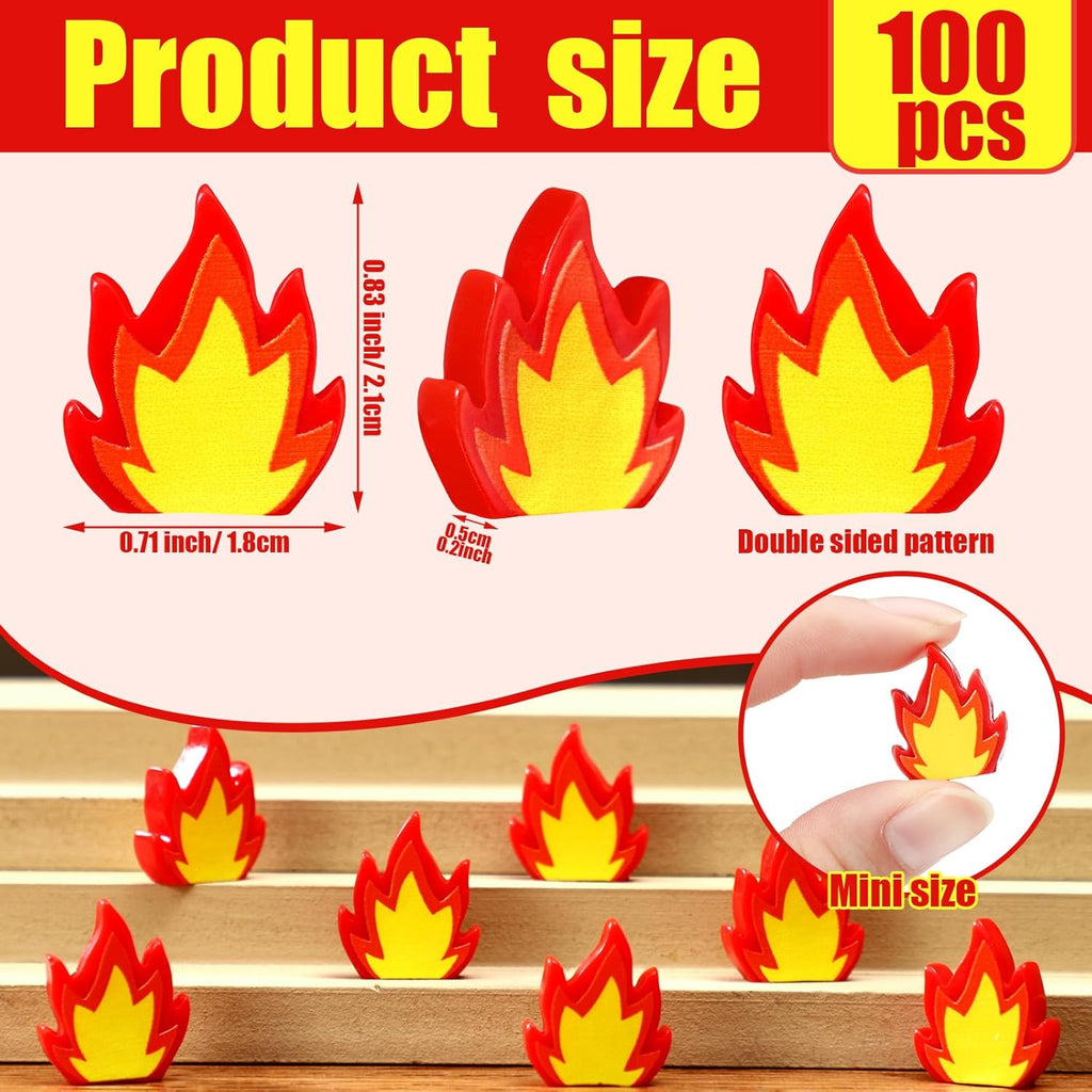 Seenelling Mini Resin Fire Figurines - 100 Pcs Tiny Fake Flames for DIY Craft & Decor | Campfire Model Accessories