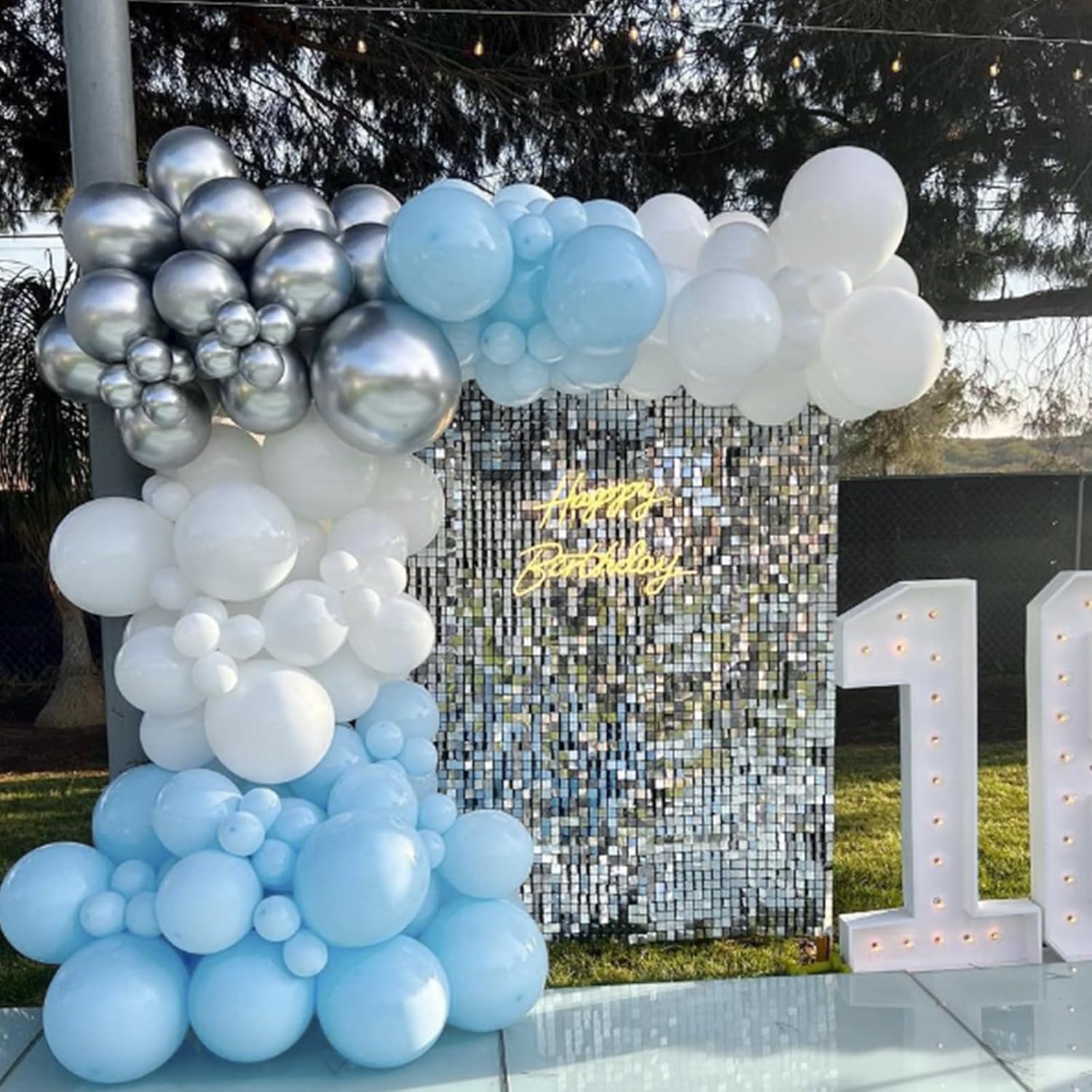 Awenztech Balloon Arch Kit - 120pcs Light Blue Latex Balloons in Various Sizes for Celebrations