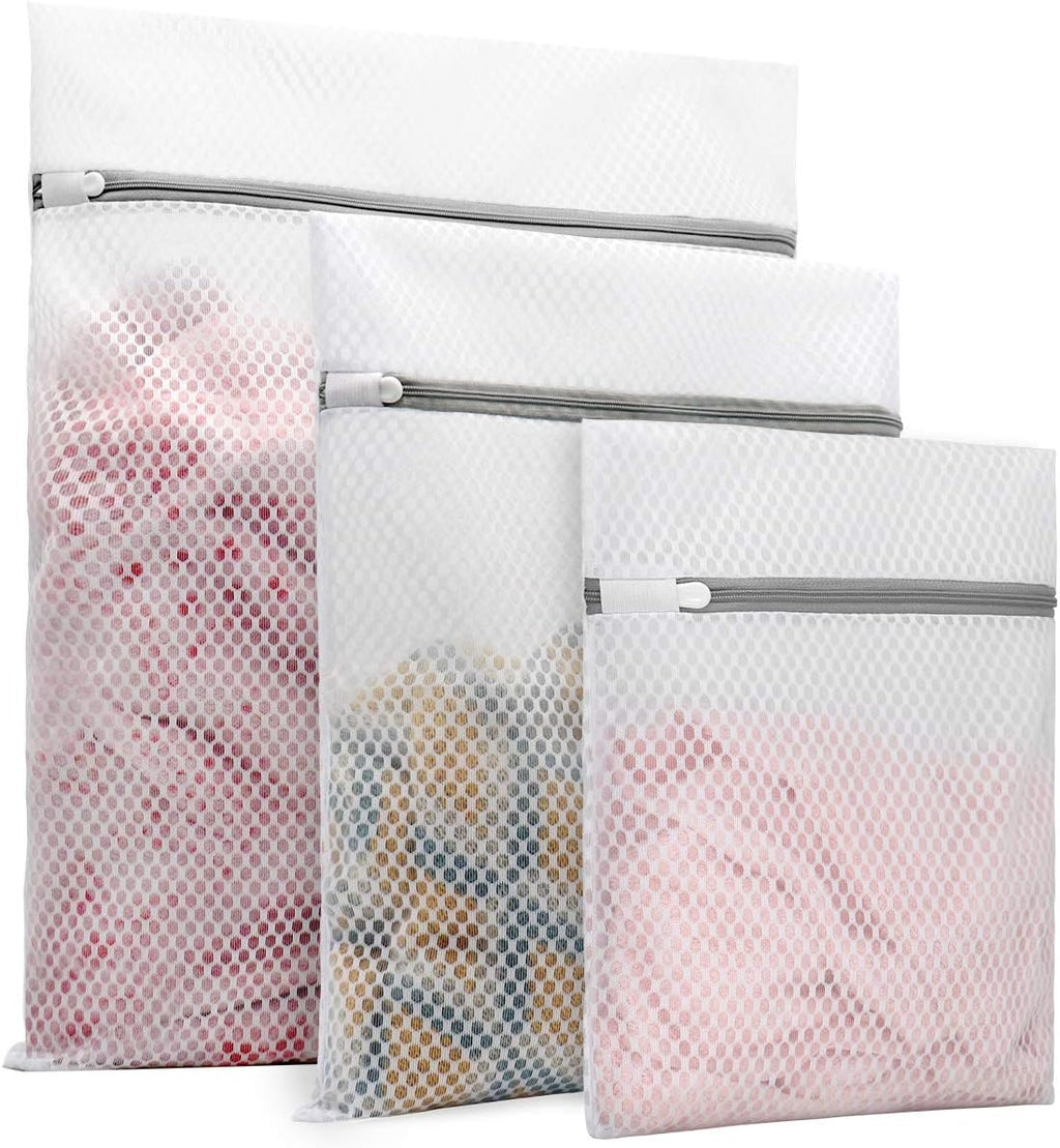 Muchfun Honeycomb Mesh Laundry Bags - 3 Durable Sizes for Delicates (Large, Medium, Small)