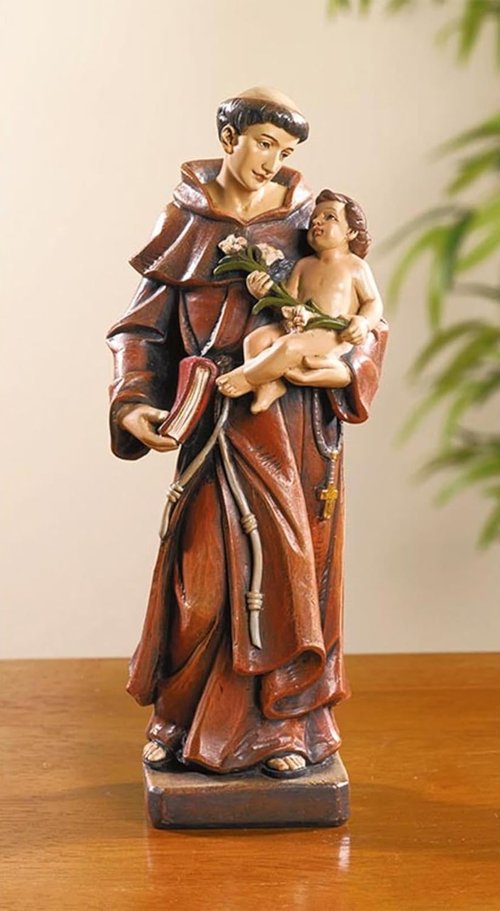 Avalon Gallery Catholic Saints Figurine - Saint Anthony Statue from Toscana Collection, 8" H