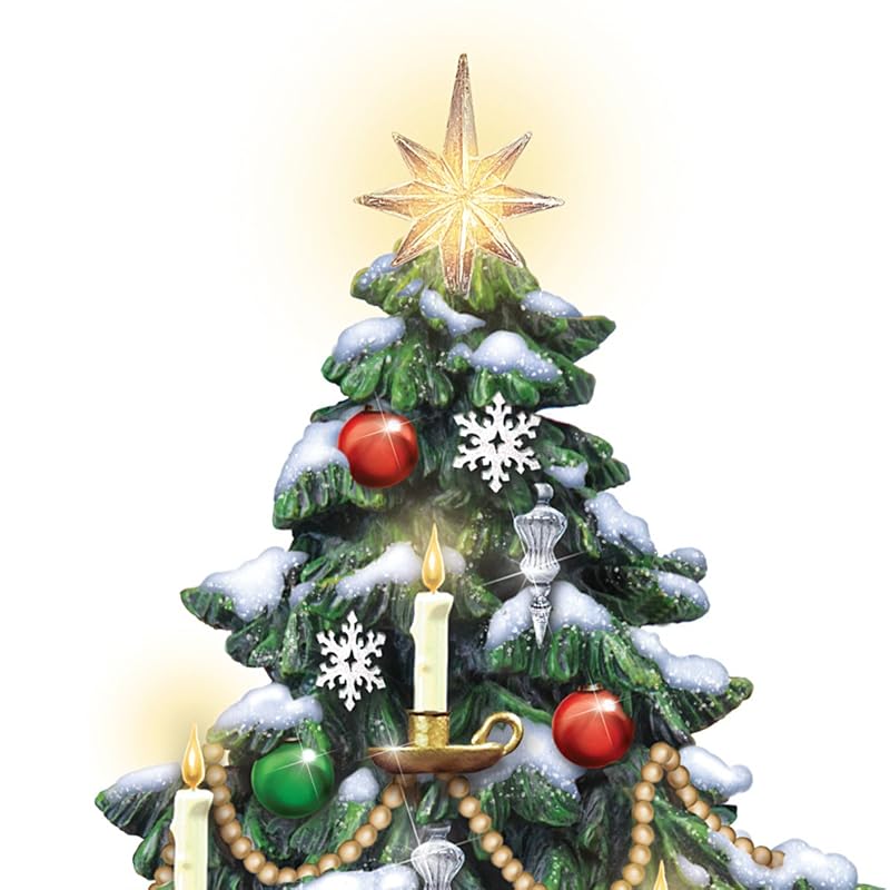 Thomas Kinkade Tabletop Christmas Tree with Lights, Music & Moving Train