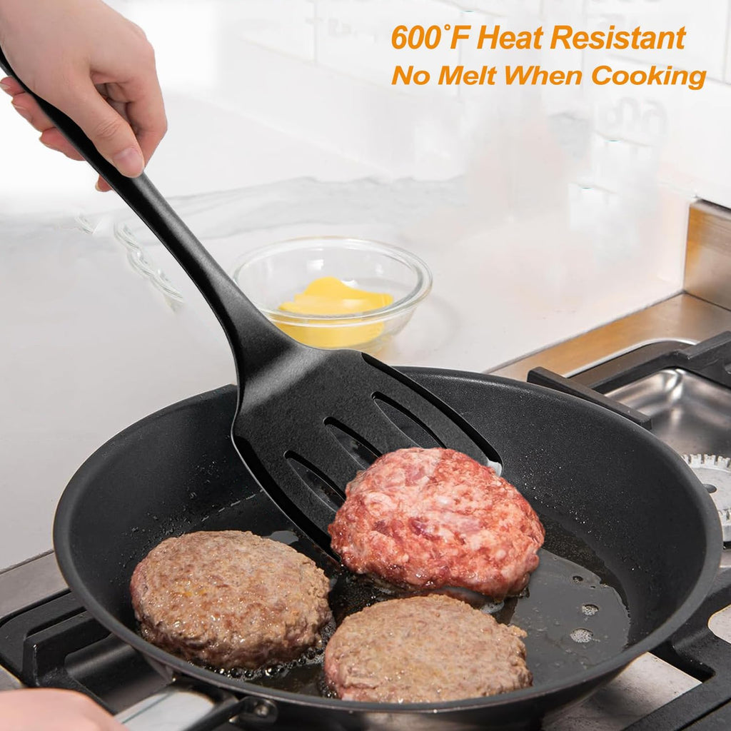 Skiennix Silicone Cooking Utensils Set - Heat Resistant, BPA-Free Non-Stick Spatulas & Spoons for Kitchen Use