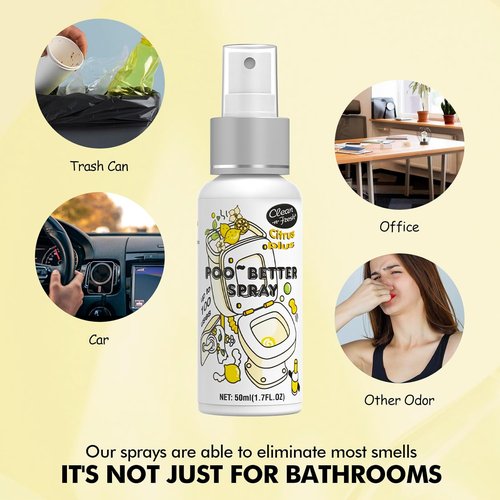 Clean-n-Fresh Toilet Spray Variety Pack - Citrus, Lavender & Hibiscus Odor Eliminator | Travel Size 1.7 Fl Oz Each