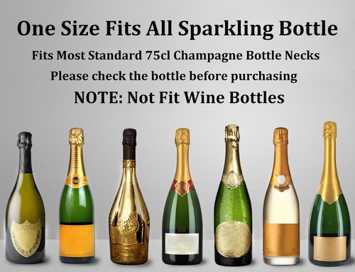Champagne Stoppers for Bottles, Pafusen 2 Pack Champagne Sealer Stopper, Stainless Steel Champagne Cork Stopper Toppers, Saver for Champagne Cava Prosecco Sparkling Wine