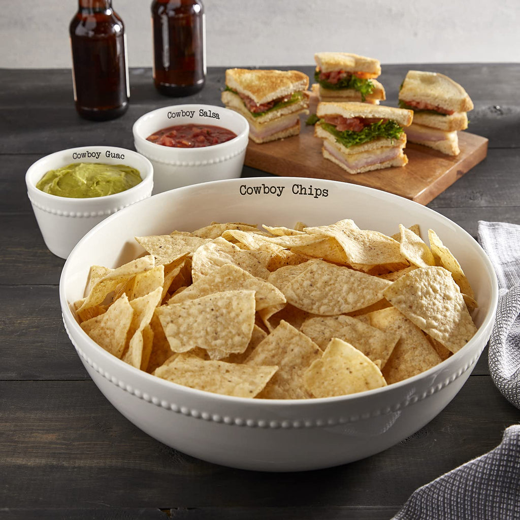 47th & Main Football Themed Ceramic Serveware, Chip Bowl, Dallas Cowboys