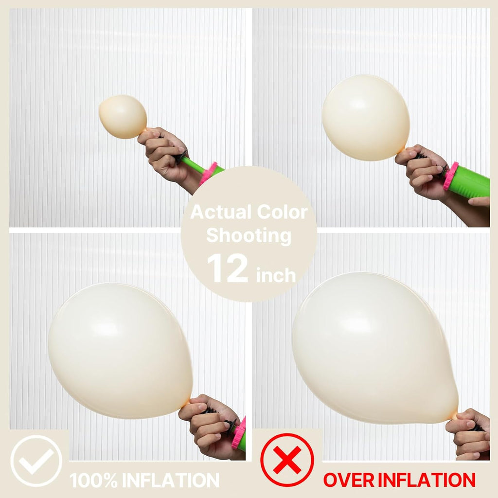 PartyWoo Beige Balloons - 50 Pcs 12 Inch Cream Ivory White for Weddings, Baby Showers & Parties