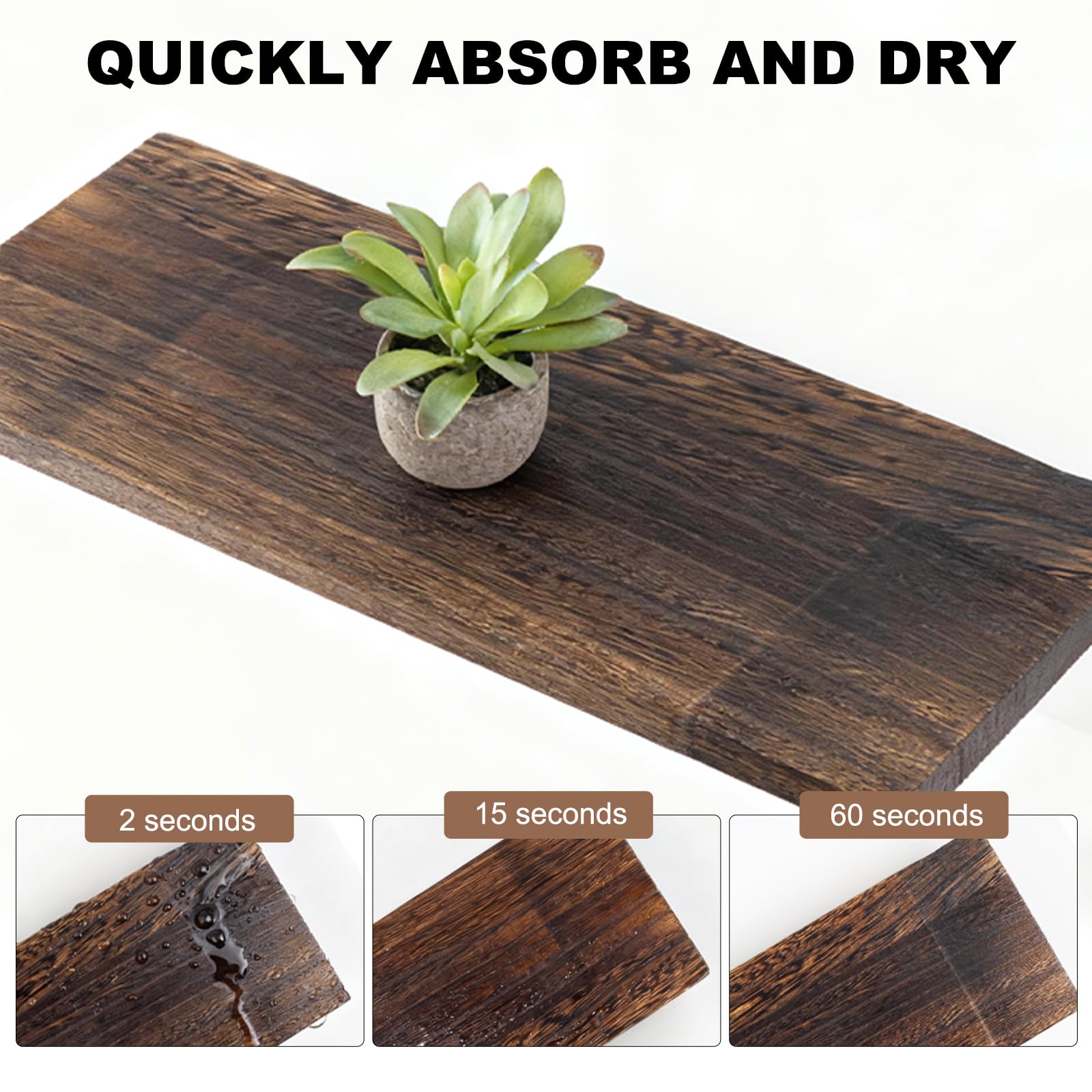ColoBrethy 3-Piece Waterproof Pine Wood Riser Set Rustic Farmhouse Countertop Organizer for Bathroom Vanity, Perfume, Skincare & Kitchen Spices includes 1 Large (8.7") & 2 Small (3.6") Display Stands