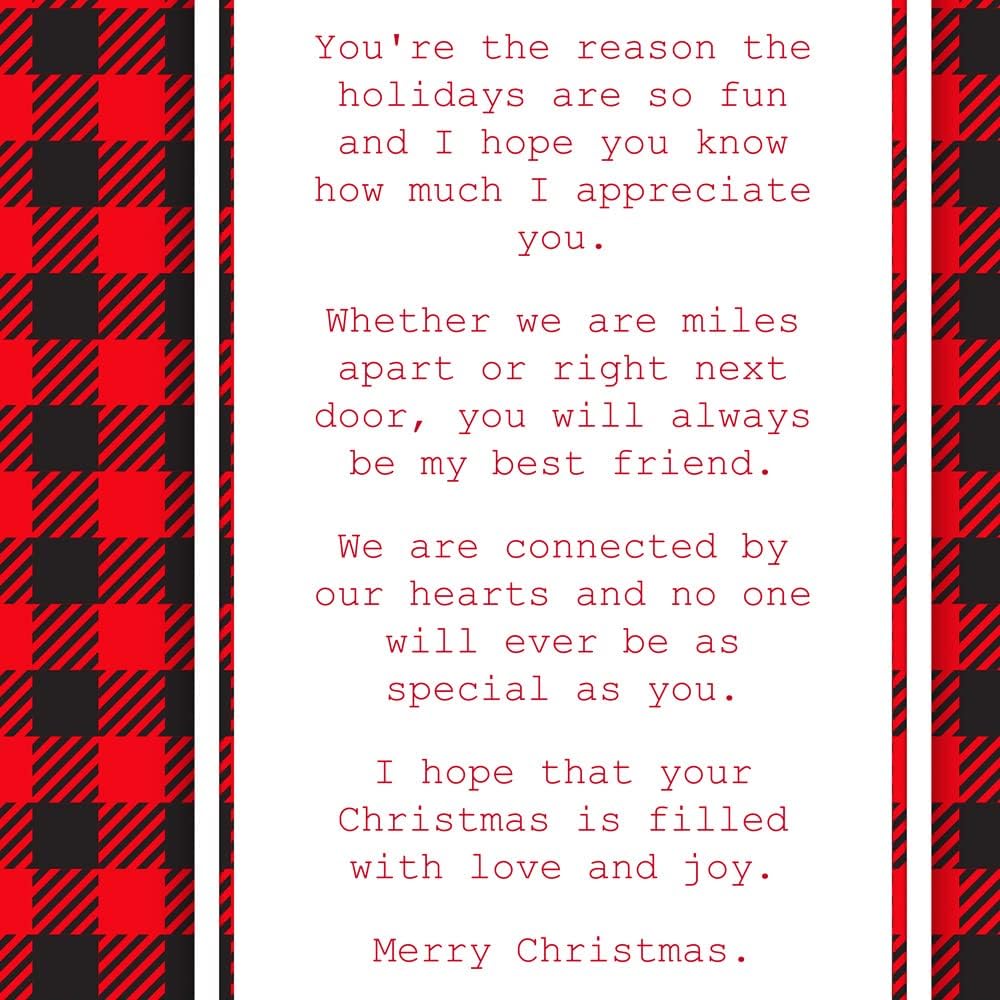 Prime Greetings Christmas Card For Sister - Eco-Friendly Thick Card Stock | 5in x 7.75in with Premium Envelope