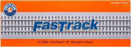 Lionel FasTrack 10” Straight Track - Electric O Gauge | Pack of 4 for Model Train Enthusiasts