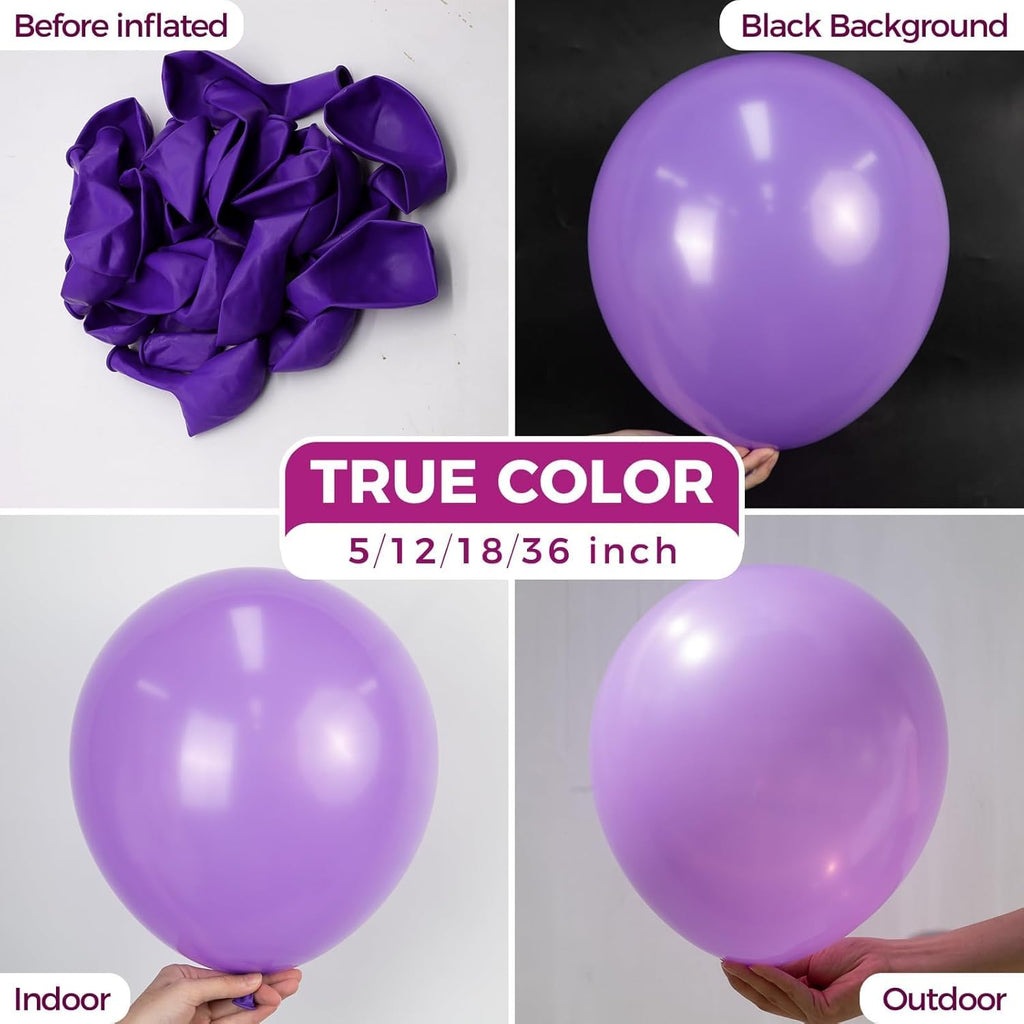 Bezente Purple Balloons - 150 Pack 5-Inch Matte Latex Balloons for Birthday & Wedding Decor