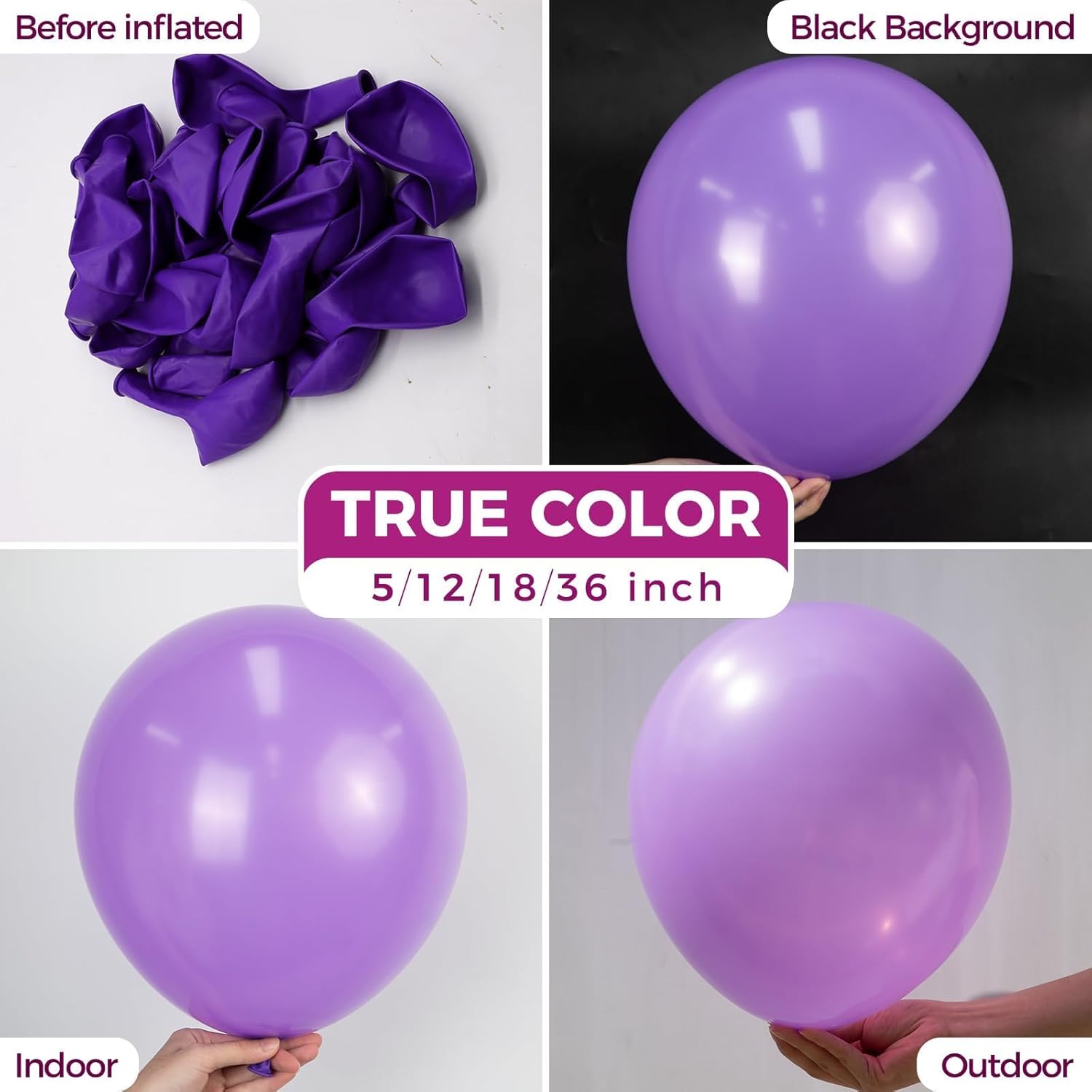 Bezente Purple Balloons - 150 Pack 5-Inch Matte Latex Balloons for Birthday & Wedding Decor