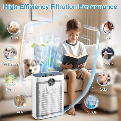 HAP603 Replacement Filter - Compatible with ECOSELF HAP603 Air Purifier | 4 Pack for Large Rooms, White