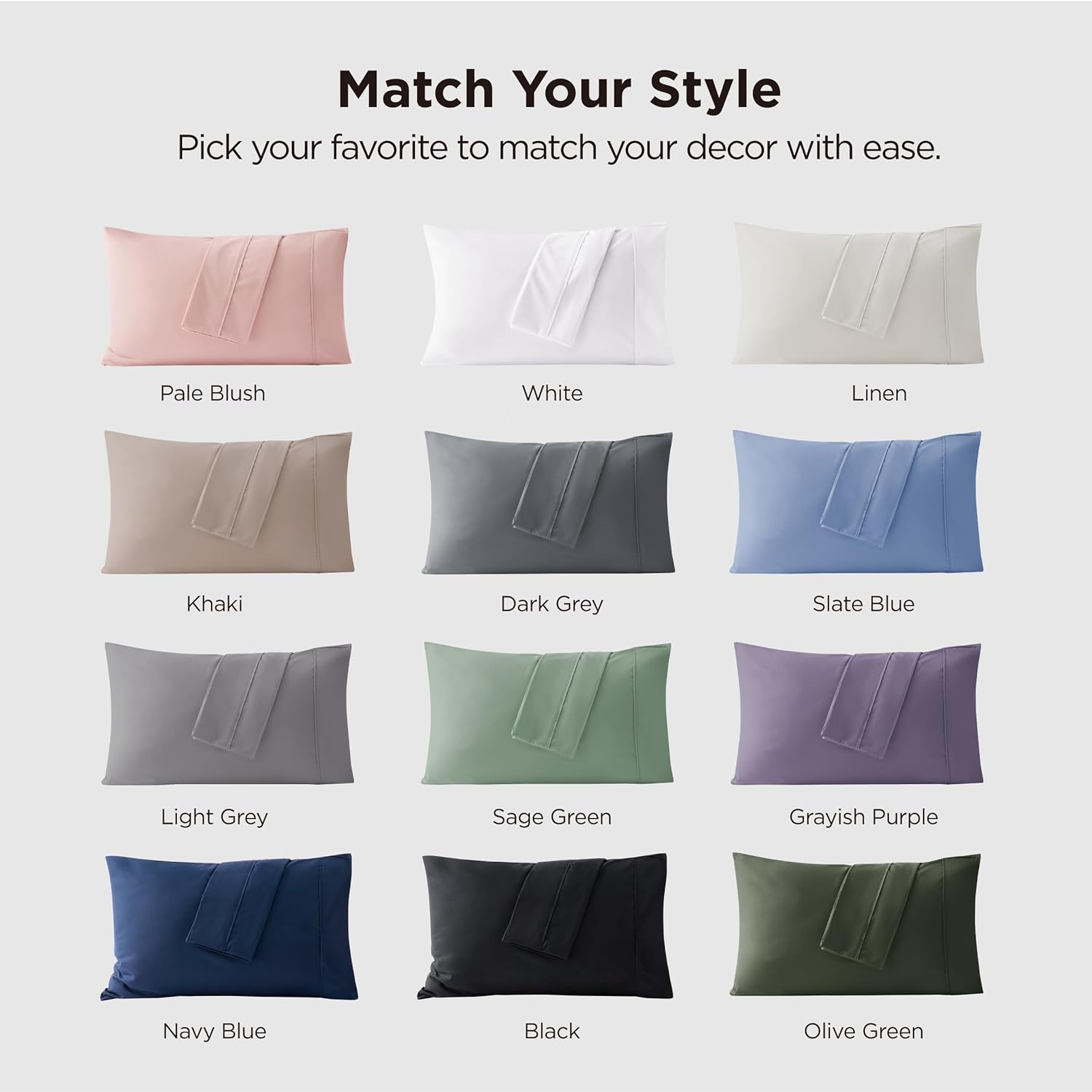Bedsure Pillow Cases - Super Soft Dark Grey Microfiber Set of 2 | Cooling, Wrinkle & Fade Resistant, 20”x30”