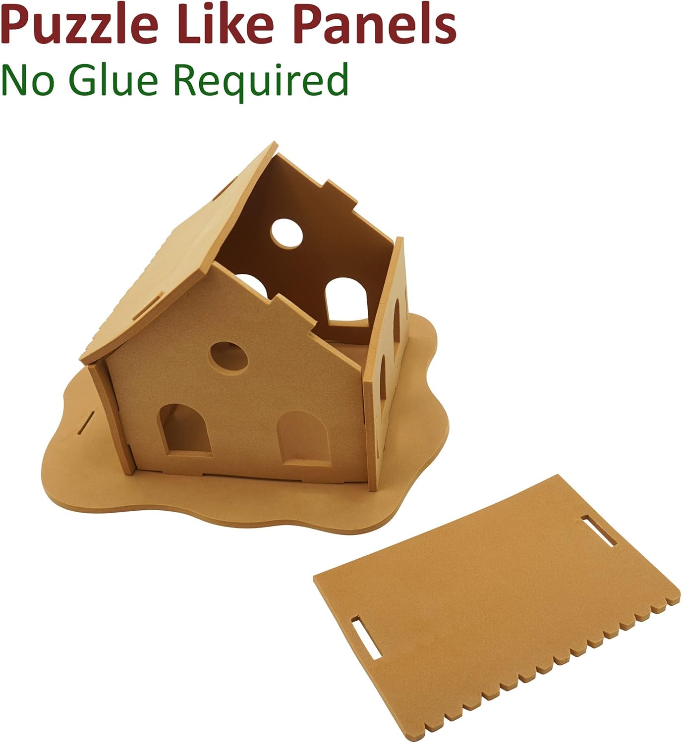 4E's Gingerbread House Craft Kit - DIY Christmas Fun for Kids | 2 Pack, Self-Adhesive Decorate & Build