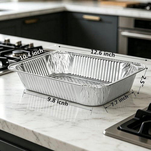 Aluminum Pans 9x13 Inch - Disposable Baking Pans with Clear Lids | 10 Pack for Meal Prep & Storage