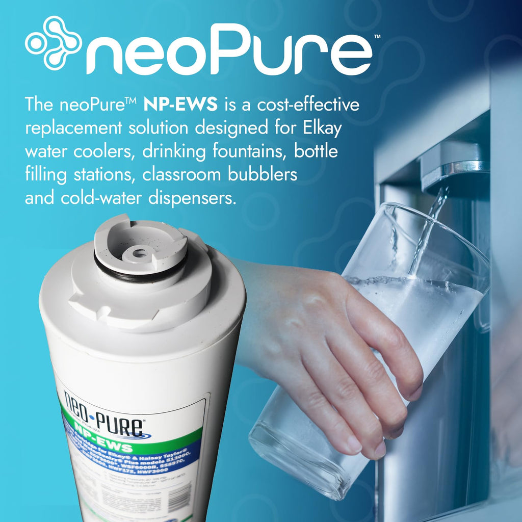 Neo-Pure NP-EWS Elkay Compatible Replacement Filter for the Elkay 51299C, 51300C and WSF6000R and Halsey Taylor 55898C - Single