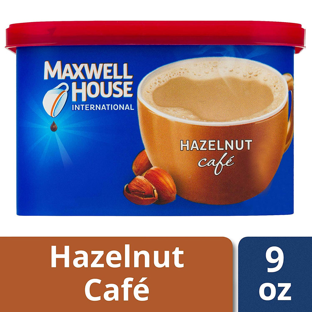 Maxwell House International Hazelnut Café-Style Instant Coffee Beverage Mix (4 ct Pack, 9 oz Canisters)
