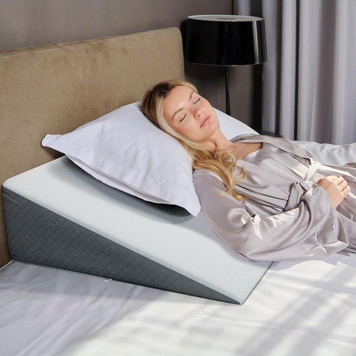Kolbs Extra Wide Bed Wedge Pillow - Super Large Memory Foam with Jacquard Cover | 7.5 Inch Height (31 x 33 x 7.5) for Acid Reflux & GERD Relief