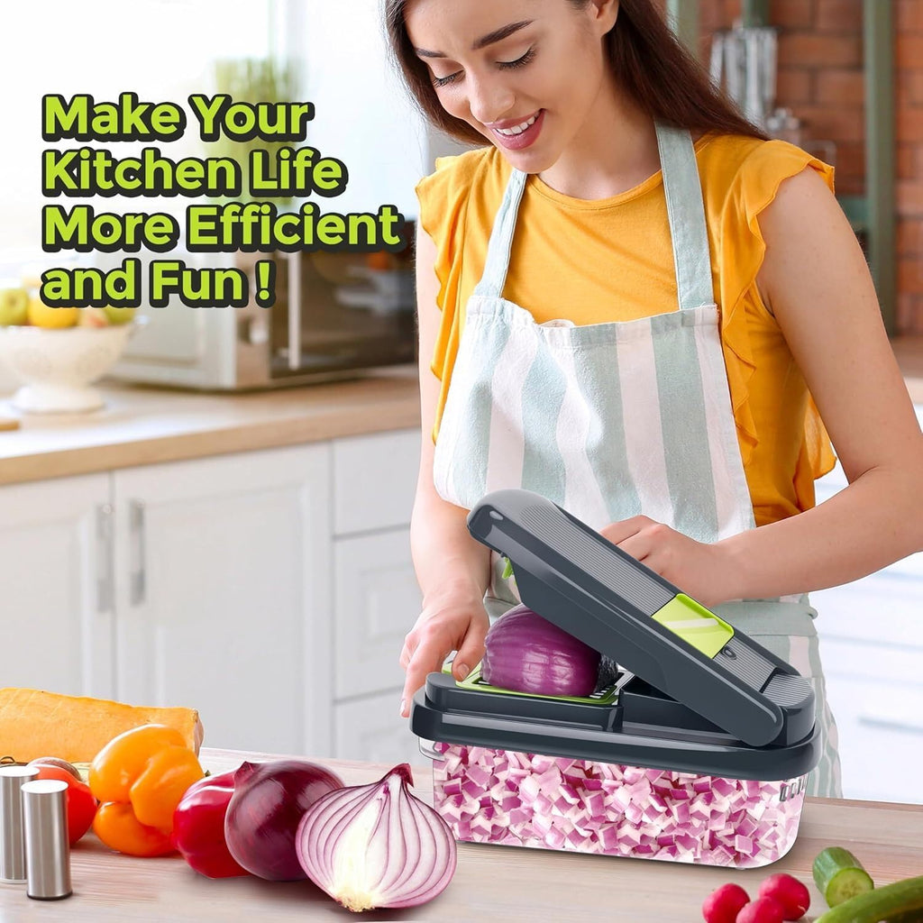 AHA Lifestyles 16-in-1 Vegetable Chopper | Multi-Functional Slicer & Spiralizer - Quick Meal Prep Tool