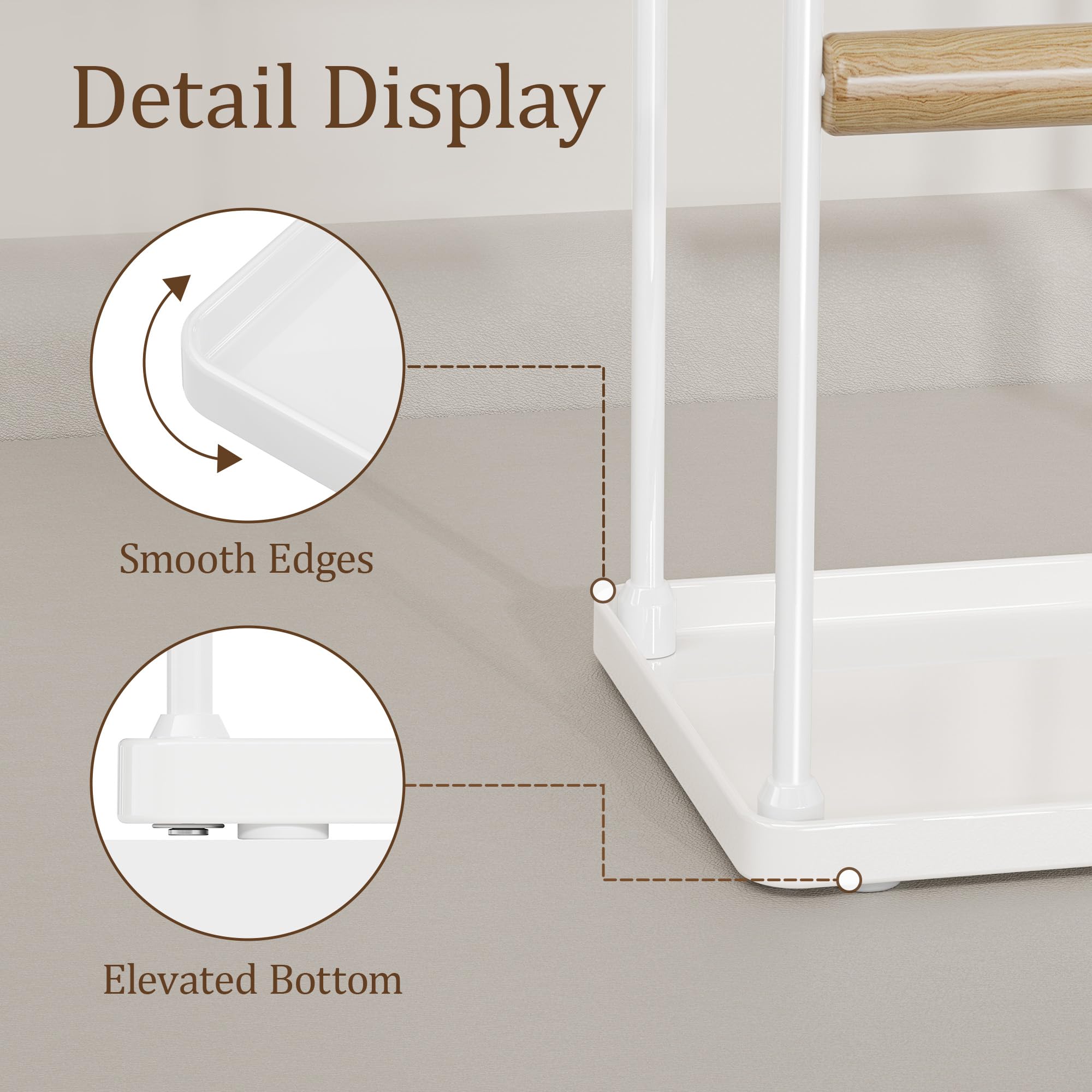 Josmimic 3 Tier white Jewelry Stand, Necklace Organizer, Earring Holder with 44 Holes and 9 Hooks, for Necklaces, Bracelets, Rings