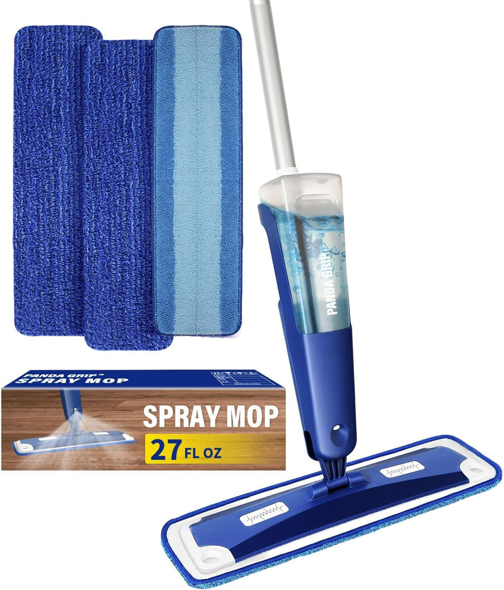 Skiennix Premium Spray Mop - 18-Inch Multi-Purpose Floor Cleaner with 3 Reusable Pads | Blue