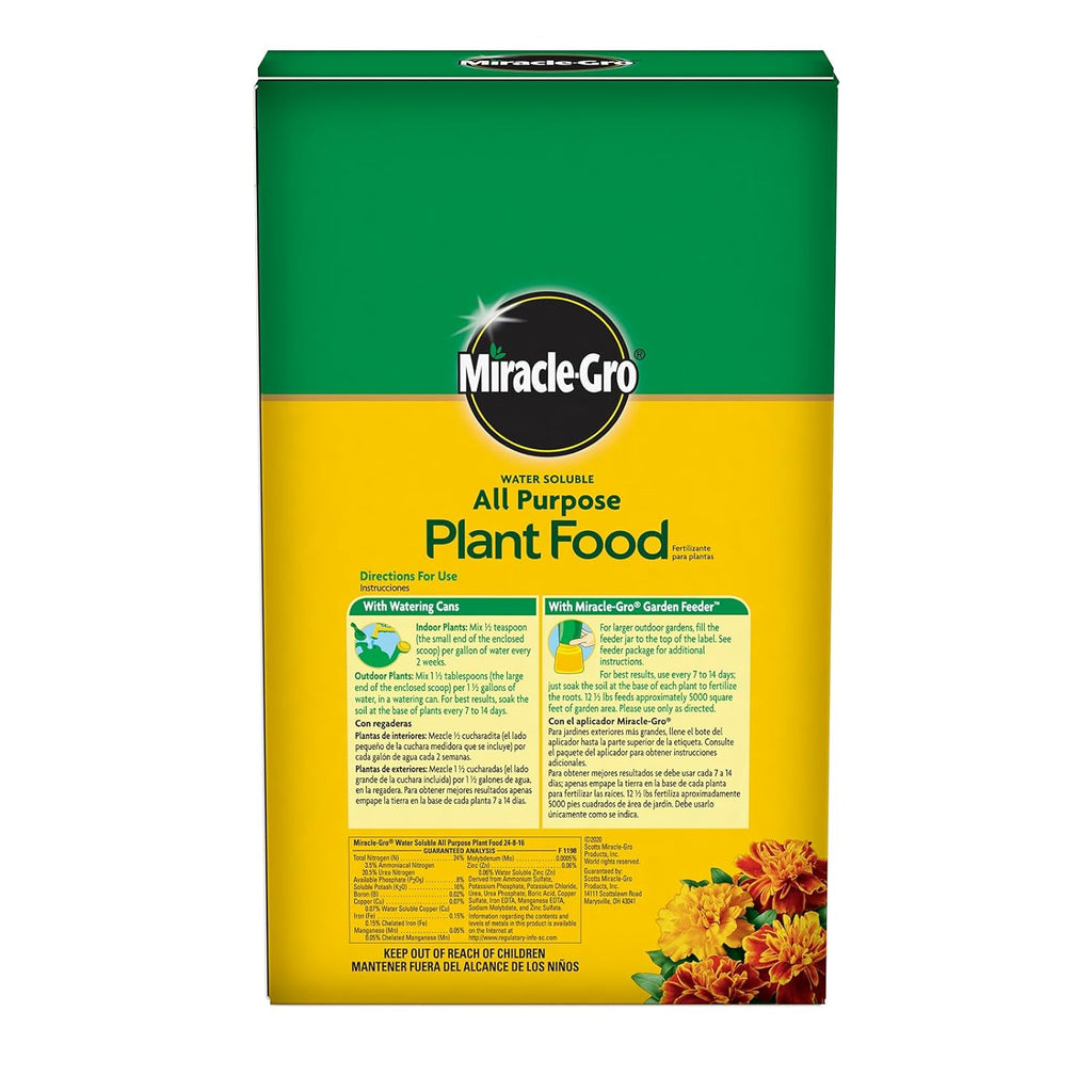 Miracle-Gro Water Soluble Plant Food - All-Purpose Fertilizer for Indoor & Outdoor Plants, 12.5 lbs.