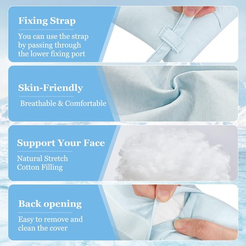 Mistuki Head Stabilizing Pillow Neck Stabilizer Wedge for Sleeping Upright After Cervical Fusion Surgery Cradle Medical Positioning Bedridden Patient Posture Corrector(Cooling Fabric)