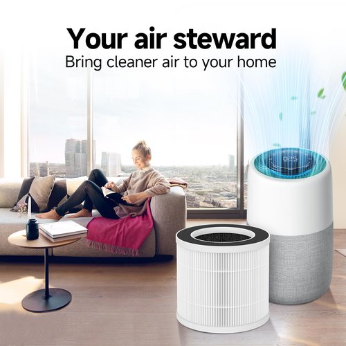 AP-01 Replacement Filter Compatible with Provirtec AP-01 Air Purifier, 4-in-1 H13 True HEPA Filter with Activated Carbon, 2 Pack