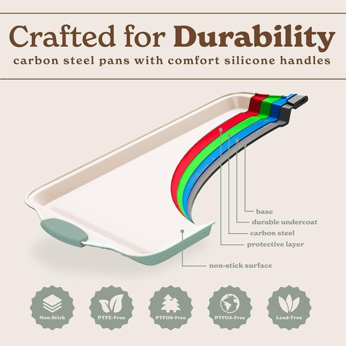 Country Kitchen Nonstick Bakeware Set - Durable 22-Piece Baking Set with Easy Release & Silicone Muffin Cups