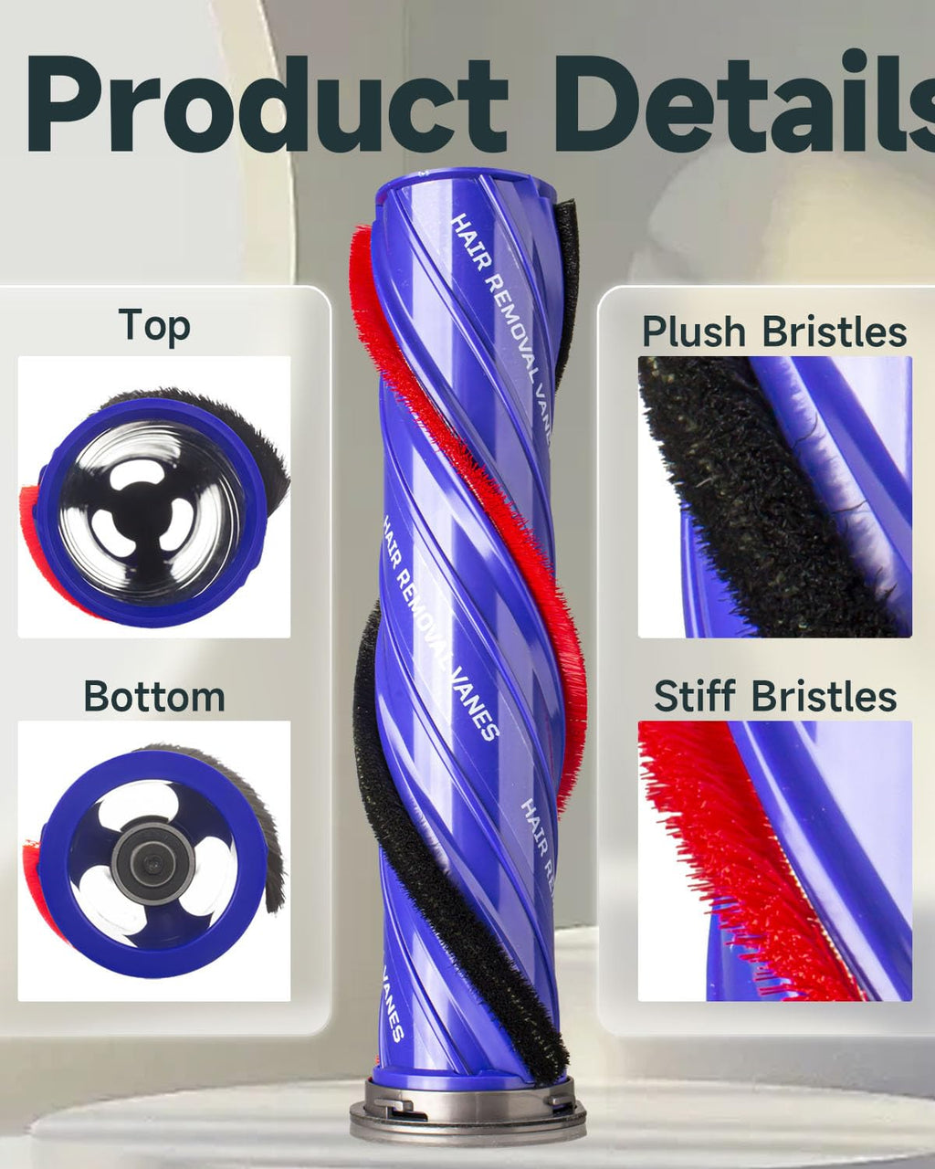Upgraded Version Anti-Tangle For Dyson Roller Brush Replacement For V10 SV12 SV27 - For Dyson Brush Replacement, Prevent hair tangles, Part Number 968266-02