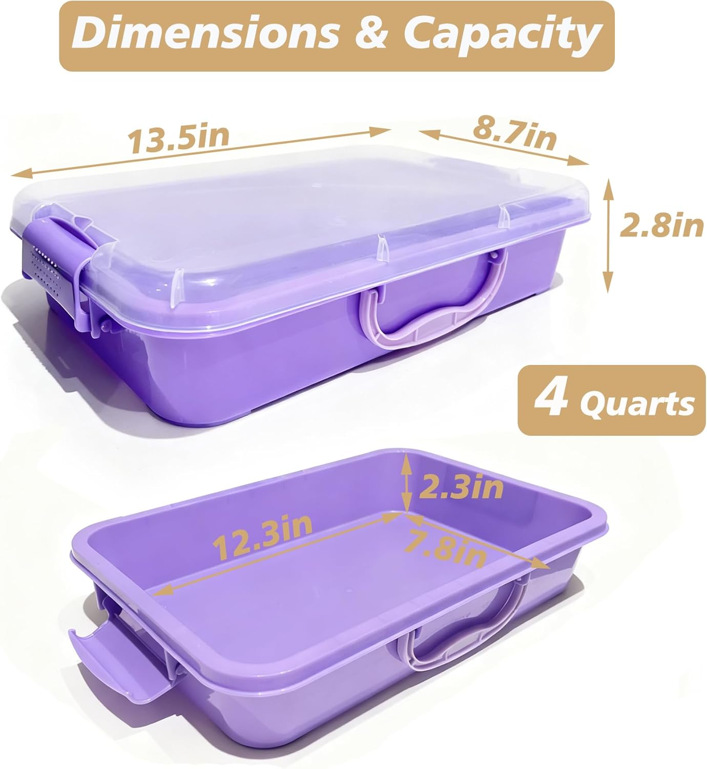 Skiennix 4 Qt Sensory Bin Set - Stackable Storage Bins with Lids for Crafts & Sandbox | Blue, Green, Purple