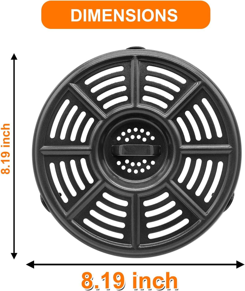 Ninja Air Fryer Accessories - 8.2'' Round Food Grade Grill Pan & Crisper Plate | Dishwasher Safe
