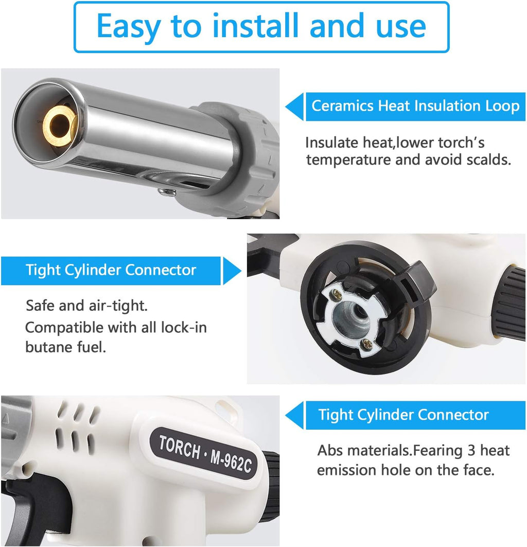 TENGYES Culinary Butane Blow Torch - Adjustable Flame for Crème Brûlée, BBQ & Baking | Professional Chef Tool